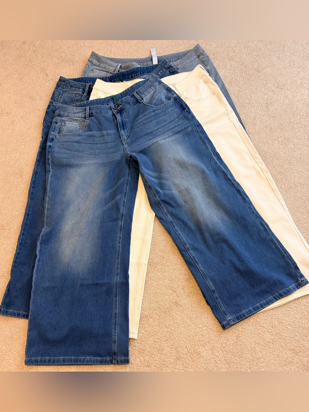 HALARA Women’s Flex Asymmetrical/Regular Wide Leg Jeans XL Petite
